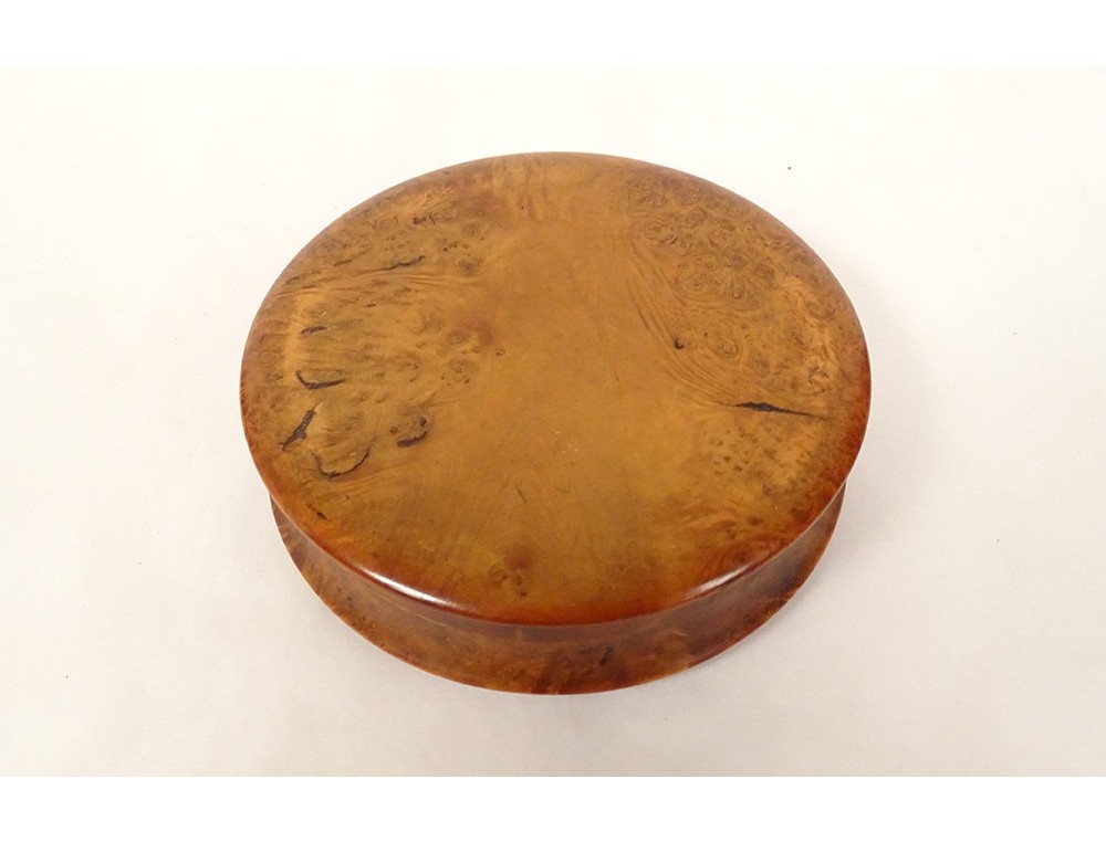 Boîte Ronde Forme Boule - Marqueterie D'Os Sur Laiton - Objet Déco Vintage Occasion