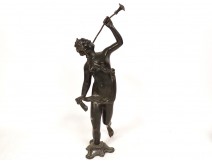 Bronze sculpture goddess Aphrodite Venus naked naiad trumpet 18th century