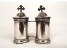 Pair of holy oil bulbs in solid silver Farmers Generals 18th century
