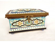 Enameled bronze chocolate box box Maison Boissier Napoléon III 19th century