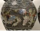 Pair of cloisonne vases with decoration of birds and flowers, Japan or China, nineteenth