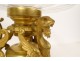 Neo-Gothic gilded bronze chimera crystal cup Baccarat NapIII 19th century