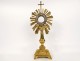Monstrance monstrance gilded silvered bronze cherubs wheat grapes lamb 19th century