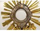 Monstrance monstrance gilded silvered bronze cherubs wheat grapes lamb 19th century