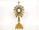 Monstrance monstrance gilded silvered bronze cherubs wheat grapes lamb 19th century