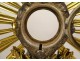 Monstrance monstrance gilded silvered bronze cherubs wheat grapes lamb 19th century