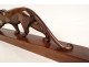 Art Deco walking panther wood animal sculpture signed 20th century