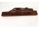 Art Deco walking panther wood animal sculpture signed 20th century