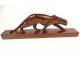 Art Deco walking panther wood animal sculpture signed 20th century