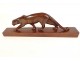 Art Deco walking panther wood animal sculpture signed 20th century