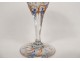3 enameled crystal stem glasses Famille de Polignac château Kerbastic 20th century