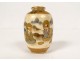 Small Satsuma Japan porcelain vase wise characters Meiji gilding 19th century