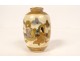 Small Satsuma Japan porcelain vase wise characters Meiji gilding 19th century