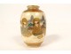 Small Satsuma Japan porcelain vase wise characters Meiji gilding 19th century