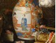 Large HST Georges Deully still life peonies vase jewelry box 1876