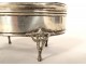 Solid English silver kidney jewelry box London 1911 tortoiseshell 20th century