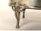 Solid English silver kidney jewelry box London 1911 tortoiseshell 20th century
