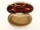 Solid English silver kidney jewelry box London 1911 tortoiseshell 20th century