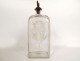 Bottle blown glass bottle engraved flowers character Holland 18th century