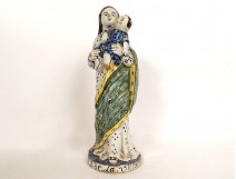 Virgin giving birth ND Victoire Child Jesus earthenware Rennes Nevers 18th century