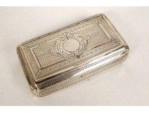 Snuff box solid silver Minerva foliage Napoleon III 70.37gr 19th century