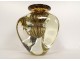 Triangular vase Jean-Claude Novaro blown glass gold leaf 1983 20th century