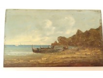 HSP marine painting Victor Philipsen seaside boat coast Brittany 19th century