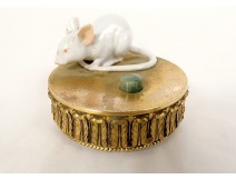 Table bell mouse service gilded bronze white porcelain 20th century