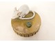 Table bell mouse service gilded bronze white porcelain 20th century