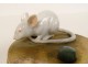 Table bell mouse service gilded bronze white porcelain 20th century