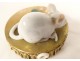 Table bell mouse service gilded bronze white porcelain 20th century