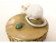 Table bell mouse service gilded bronze white porcelain 20th century