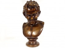 Satyr bronze bust sculpture Fauna of Vienne foundry Chapal Auray 20th century