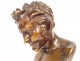 Satyr bronze bust sculpture Fauna of Vienne foundry Chapal Auray 20th century