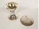 Chalice paten solid silver hammered Minerva cross PB 626gr 20th century