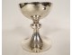 Chalice paten solid silver hammered Minerva cross PB 626gr 20th century