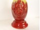Glazed earthenware gourd vase HB Quimper grotesque masks 20th century
