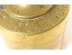 Old weight box 14 weights brass scale measuring wood 19th century