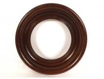 Round solid mahogany frame 29.5cm antique French frame 19th century