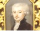 Painted miniature portrait noble gentleman gilded bronze frame 19th century