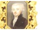 Painted miniature portrait noble gentleman gilded bronze frame 19th century