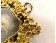 Painted miniature portrait noble gentleman gilded bronze frame 19th century