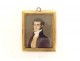 Painted miniature portrait notable gentleman 1823 brass frame 19th century