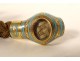 Bracelet of mourning feeling reliquary 18K gold enamel braided hair 19th century