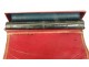 Cylindrical country writing wallet in red morocco leather Empire 19th century