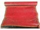 Cylindrical country writing wallet in red morocco leather Empire 19th century