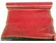 Cylindrical country writing wallet in red morocco leather Empire 19th century