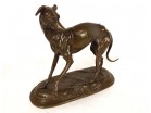 Sculpture bronze Alfred Barye chien Foy Lévrier à la Mouche animalier XIXè