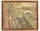 HST Vude Painting of Paris Seine Barges 20th