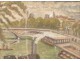 HST Vude Painting of Paris Seine Barges 20th